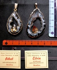 2 x Geode Anhänger Achat +