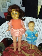 2 x Alte Puppe- Schildkröt und Zapf-um 1960-70-Schlafaugen