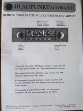 Blaupunkt Autoradio Ludwigshafen Arimat Bedienungsanleitung original