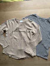 2x Langarm Shirt Gr.  134 Zara next braun geringelt guter bis sehr guter Zustand