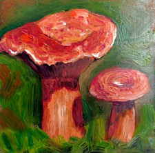 Pilz im Wald Öl Gemälde