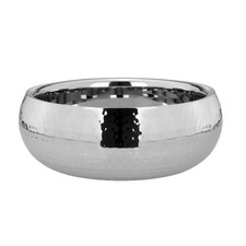 große runde Deko Schale Ø 28 cm Edelstahl gehämmert Schüssel für Obst & Gebäck