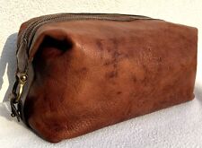 MULBERRY "Vanity Bag" Wexford Leather Brown 29 cm Kulturtasche