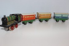 Blechspielzeug, Penny Toy Bahn, Paja mit Uhrwerkslok und 3 Wagen