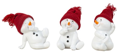Schneemann mit roter mütze - roter,