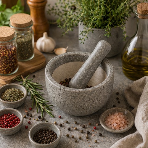 Mörser mit stößel grau - mit,