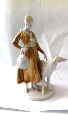 Porzellanfigur dame mit - dame,
