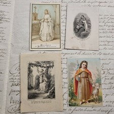 Konvolut 4 alte fromme Bilder Dopter Bonamy Bouasse Lebel 4 Heilige Karten Santino 