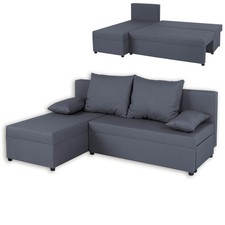 Ecksofa - grau - Webstoff -