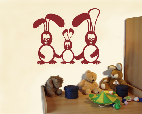 Wandtattoo hasenfamilie - wandtattoo,