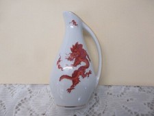 um 1975 Meiß. Porzellanmalerei PGH in Meiß. - VASE MING DRACHE ROT - handgemalt