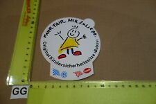 Alter Aufkleber Automobil Autohaus Werkstatt V.A.G. VW Bobsy Kindersitze