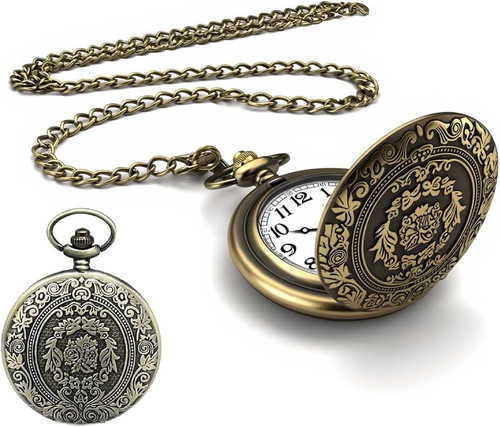 Vintage taschenuhr mit - vintage, kette