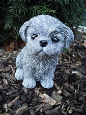 Steinfigur hund shih - steinfigur,