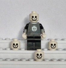 LEGO Skelett Figur + 3 Schädel Köpfe original Halloween Minifigur Grusel Deko ?