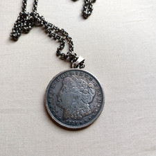 Anhänger Morgan 1 Dollar Münze mit Kette