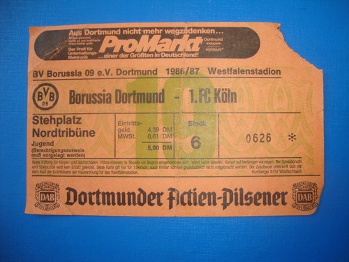Ticket bvb dortmund 1 - 86/87,