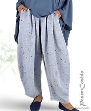 LAGENLOOK Ballon-Hose Jeans destroyed blau weiß 46 48 50 52 54 56 XL-XXL-XXXL