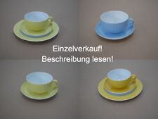 TCM Tchibo Kaffeegedeck - Kaffeetasse Untertasse Kuchenteller - gelb blau rot