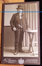 Standing man with hat medal - with, &