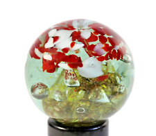 XXL Briefbeschwerer Paperweight mit großer rot-weißer Fontäne PW - 340