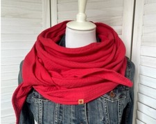 XL Musselin Schal Dreieckstuch ♥ 135 x 135 ♥ Rot Uni ♥ Handmade ♥ Tuch
