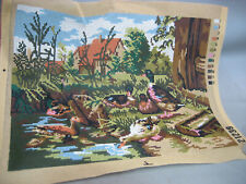 1 x Stramin Selber Stickvorlage ALt Gobelin Stickbild  30x40. 1 Holzrahmen (659)