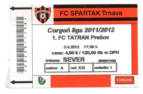 Ticket slk spartak trnava 1 - ticket,