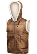 Herren braun Flieger RAF B3  Bomber echtes LammLeder Fellweste
