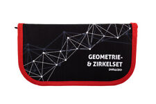 DynaTech Geometrie- und Zirkel-Set (12-teilig) Reißverschluss- Etui rot