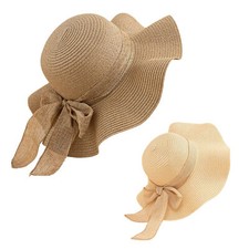 Sonnenhut Strohhut Damen faltbar Sonnenmütze Strandhut Straw hat Einheitgröße