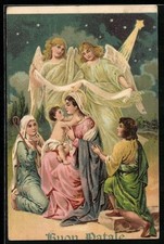 Präge-AK Zwei Weihnachtsengel