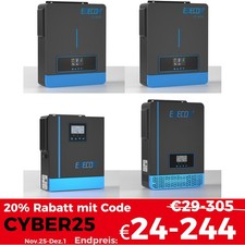 EDECOA Hybrid Wechselrichter 12V 24V 48V 1KW-6,2KW Sinus Solar Inverter PRO WIFI