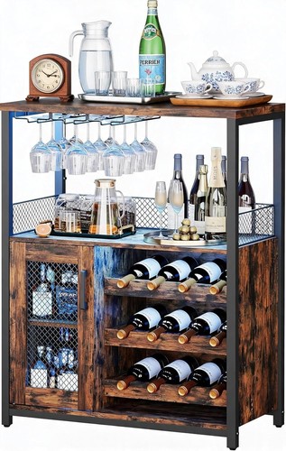 Weinregal mit glashalter bar - weinregal,