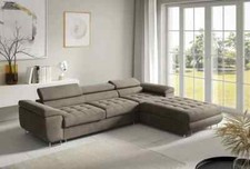 Ecksofa L-Form Eckcouch mit Schlaffunktion und Bettkasten ausziehbares Sofa RIVA