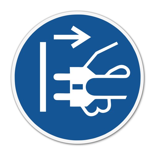 Aufkleber netzstecker ziehen - aufkleber,