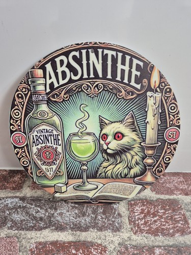 Absinthe blechschild katze - absinthe,