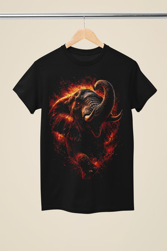 Charging flaming tusks fiery - flaming,