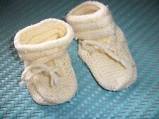 Warme Babyschuhe gestrickte Socken - Wolle Schuhe Gelb - ca. Gr. 18-22 