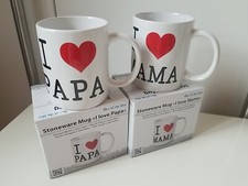 2x Tasse,  I ♡ Mama / I ♡ Papa Kaffeetasse Pott Becher Tassen Kaffeebecher