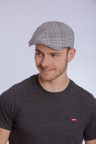 Herren flat cap schwarz - flat,