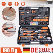 Werkzeugkoffer Gefüllt 198tlg Werkzeugkasten Haushalts Werkzeug Set mit Ratsche