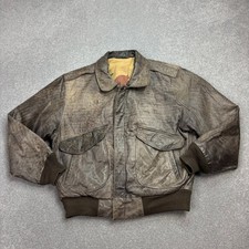Leder Fliegerjacke Erwachsene Large braun Flieger Militär Flug USA Bomber Herren