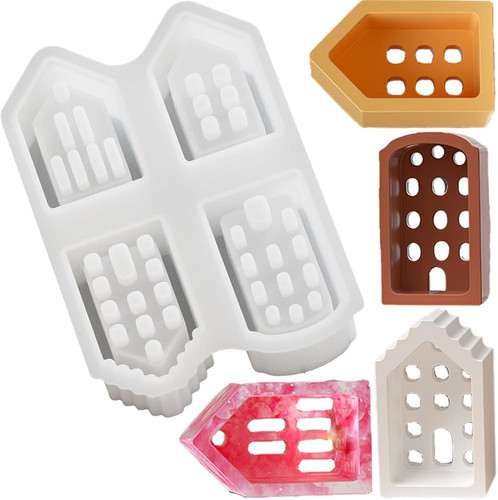 4er set mini häuser silikon - häuser,