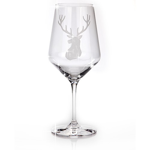 Rotwein glas hirsch xxl - rotwein,