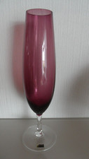 WMF Kristall Glas aubergine  Orchideen Zweig Vase m. Fuß Solifleur orig.Etikett