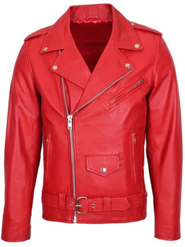 Mens motorcycle red leather - motorcycle,