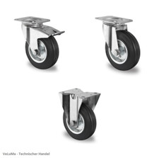 SATZ Transportrolle Schwerlastrolle Vollgummi Möbelrolle Lenkrolle Bremse Bock