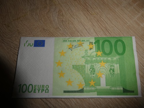 100 euro als serviette stck - 100,