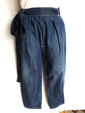 neu MARYLEY ITALY Oversize S M L 38 40 Harem Jeans Dünn Blau Hose Damen n205